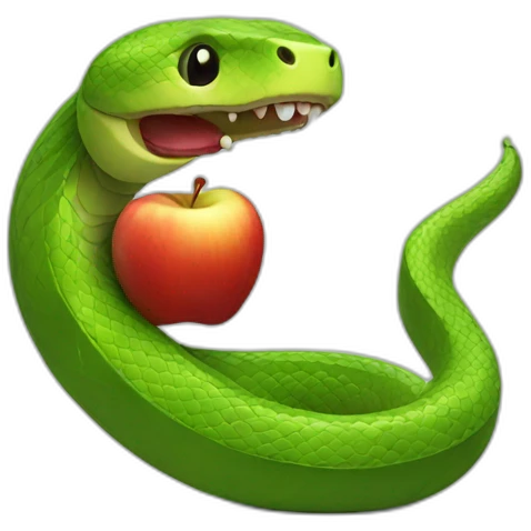 Snake eating the apple emoji