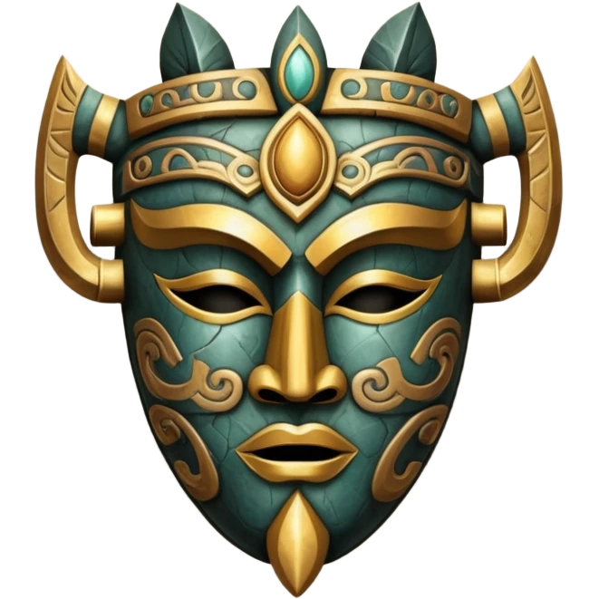 ancient ceremonial mask, stone texture emoji