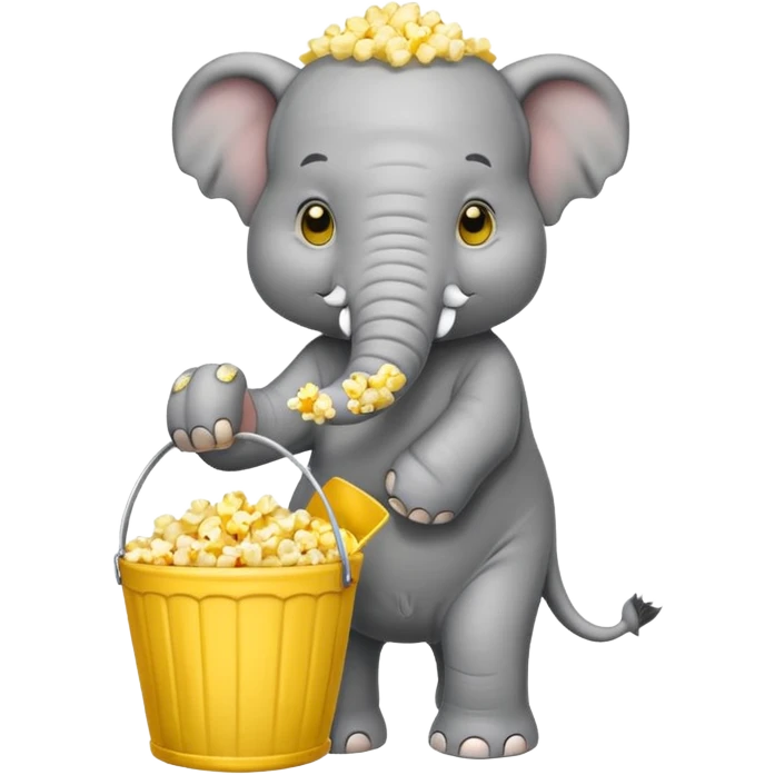 a elephant holding a bucket of popcorn emoji