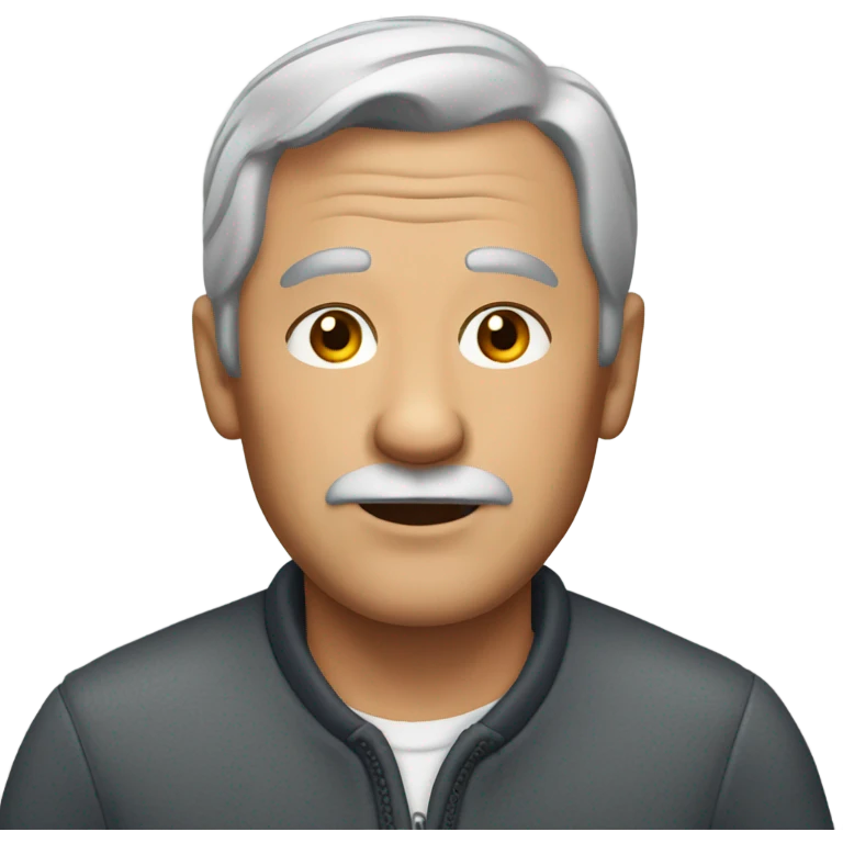 60 year old man short gray hair and no beard emoji