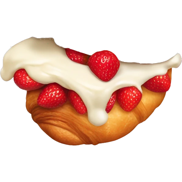 Croissant strawberry and cream emoji