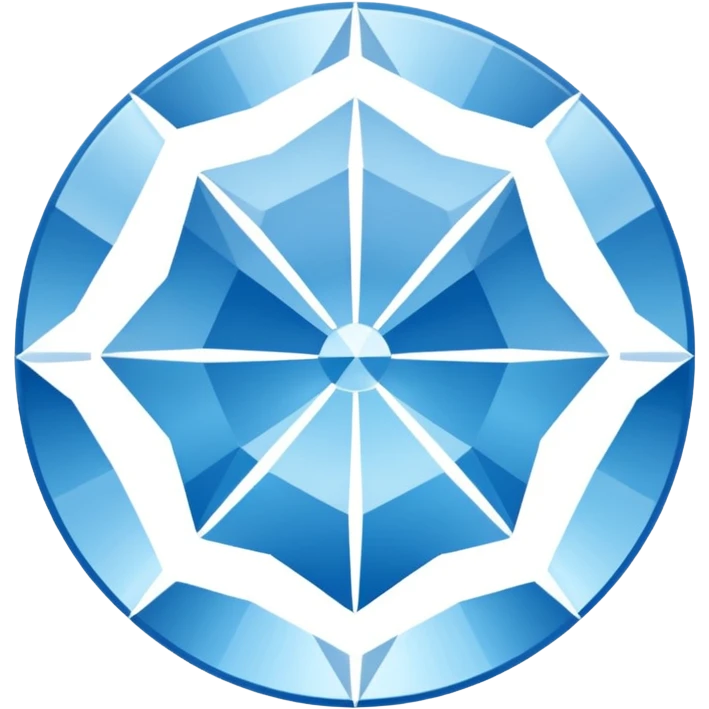 diamond CD emoji in minimalist style, blue and white emoji
