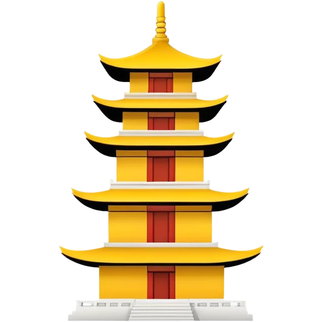Extremely simplified Chinese pagoda symbol, minimal lines, basic emoji emoji