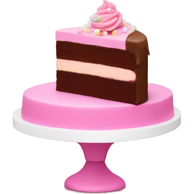 Pink background with cake and party emoji