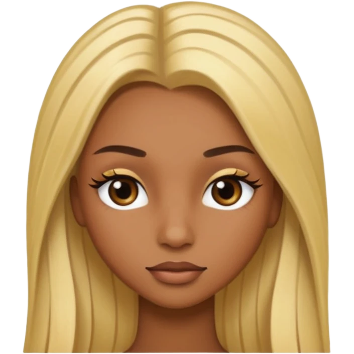 brown skin long blonde hair with long lashes emoji