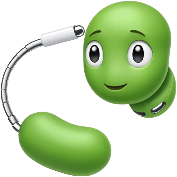 simple pea wearing airpods emoji
