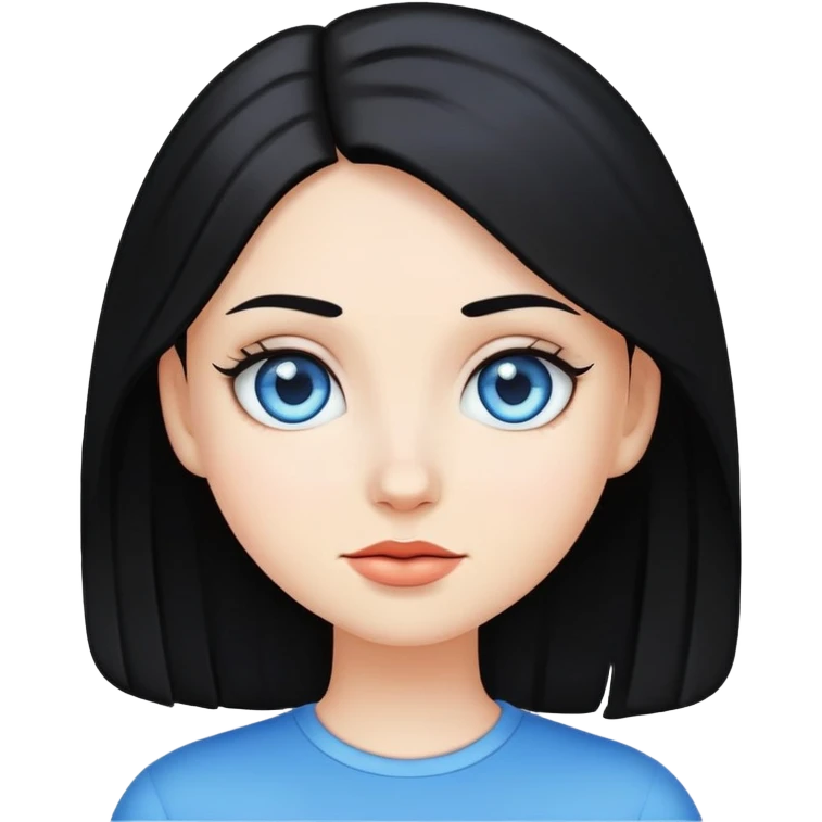 white girl wizh blue eyes and black hair emoji look like emoji