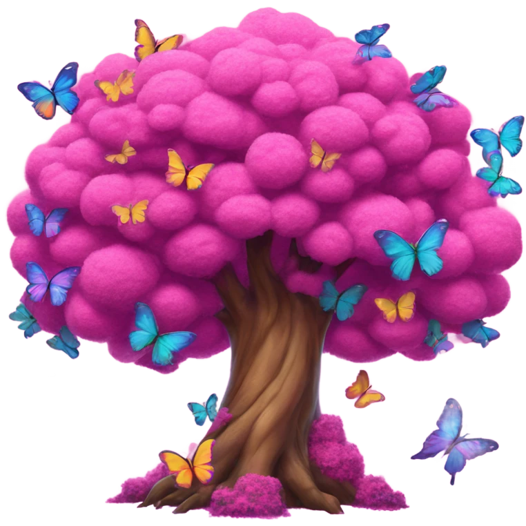 Pink Lisa frank tree covered with large butterflies  emoji