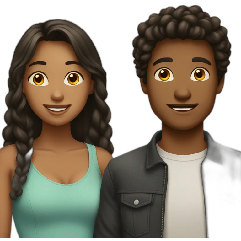 Lovely couple of teens emoji