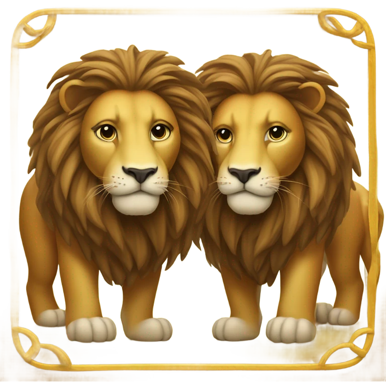 Lion with Gemini zodiac sign   emoji
