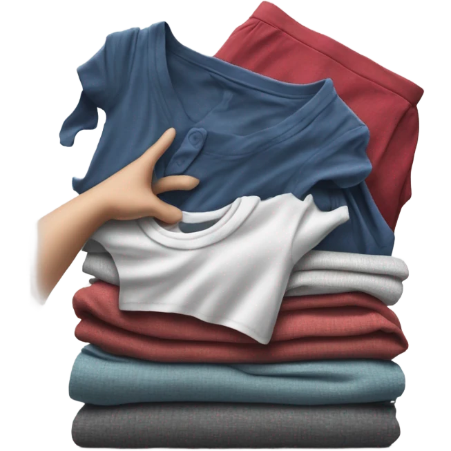hand dropping shirt into pile of clothes emoji