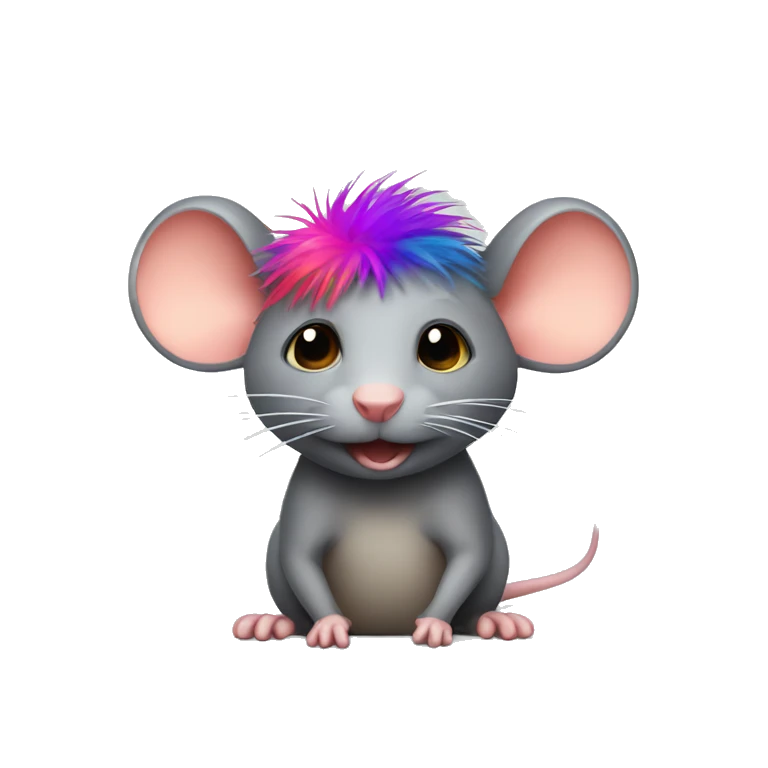 Rat with colourful hair emoji