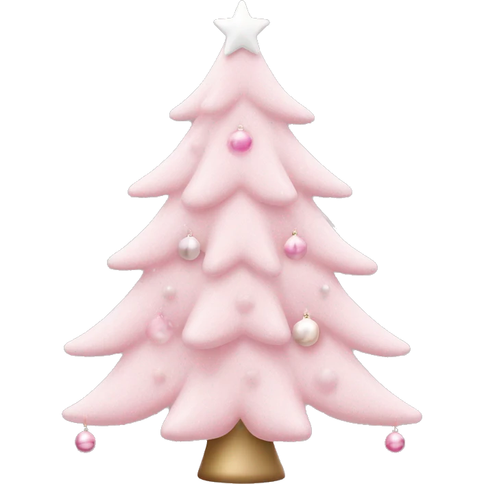 Pastel pink Christmas tree with pink and white ornaments  emoji