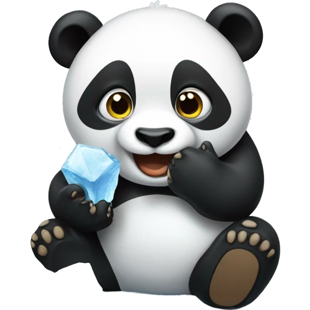 Panda eating ice création  emoji