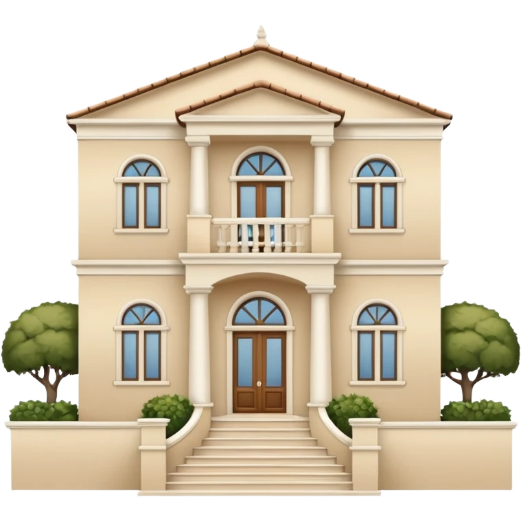 white 3 floor villa emoji