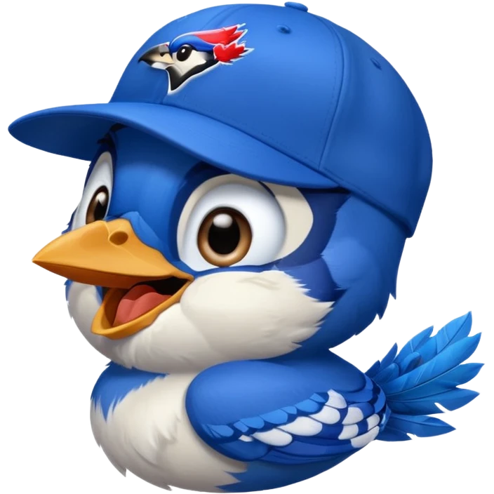 bluejay laughing with  toronto blue jays baseball hat emoji