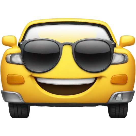Car with sunglasses laughing  emoji