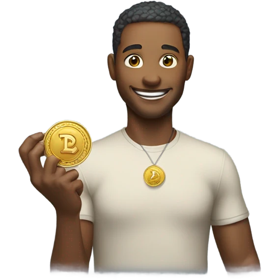 man with meme coin emoji