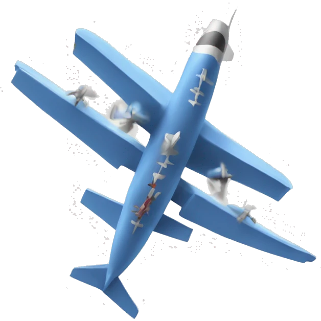 Plane hitting two tall rectangles  emoji