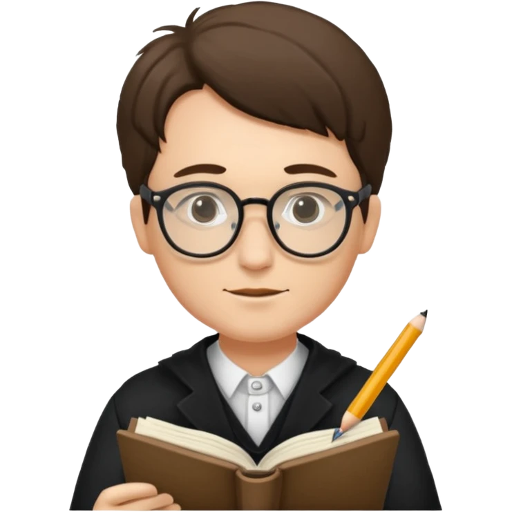 male poet writing poetry emoji