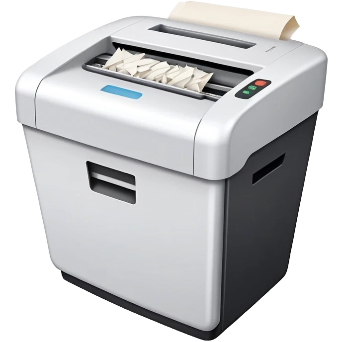 office paper shredder with paper being shredded emoji