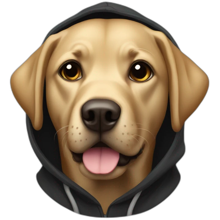 Labrador in a black hoodie emoji