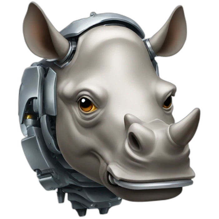robotic rhinoceros head emoji