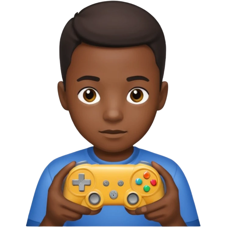 Black Boy holding a controller  emoji