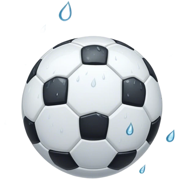 Soccer ball with rain in background  emoji