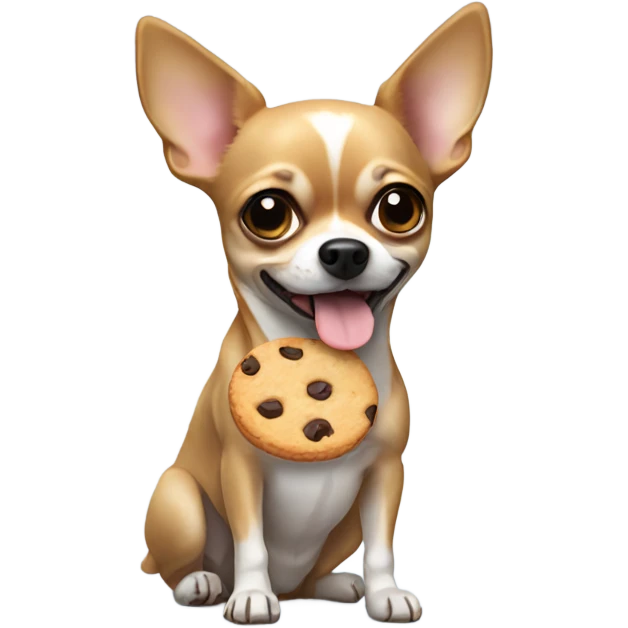 Chihuahua holding a cookie emoji