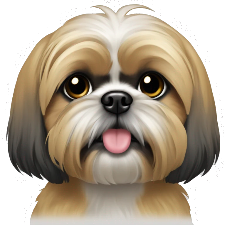 Gold shih tzu with a black muzzle emoji