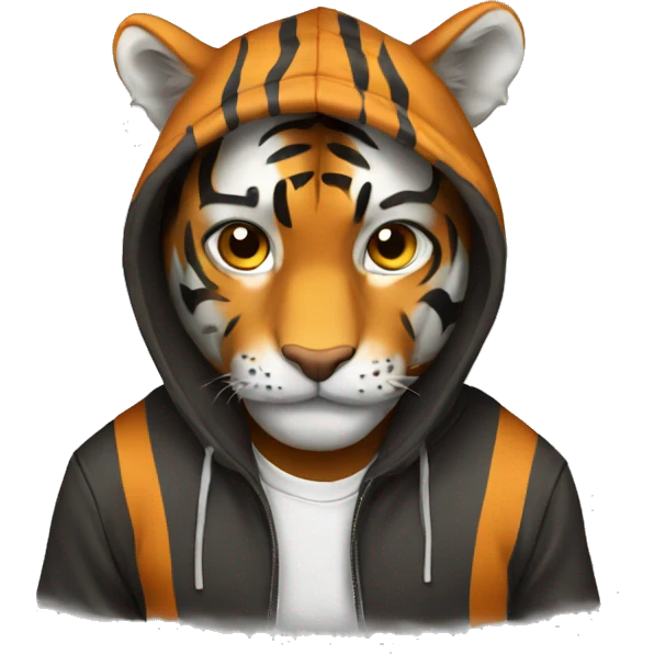Tiger with hoodie emoji