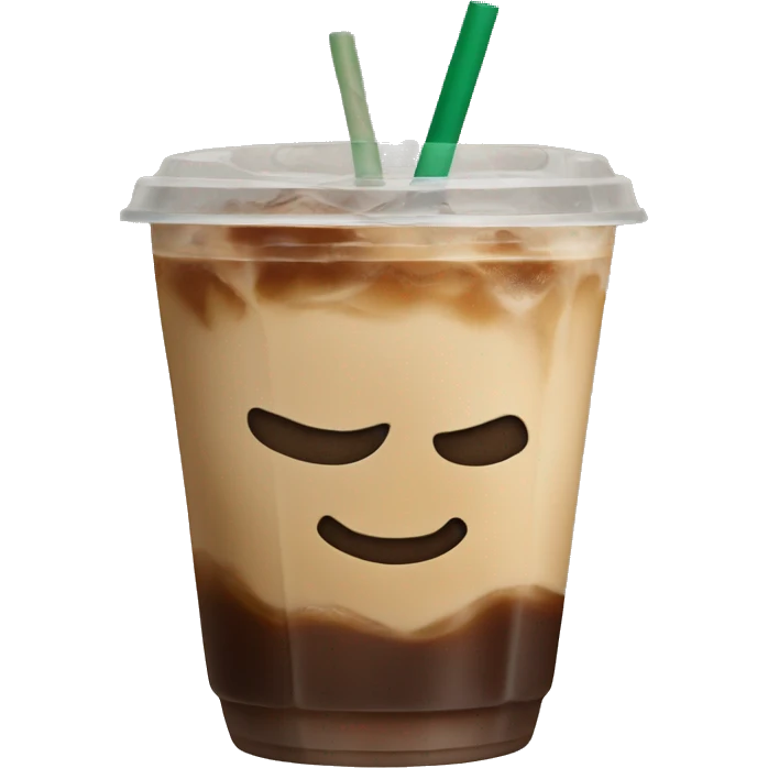 Starbuck ice coffee with ice cubes emoji