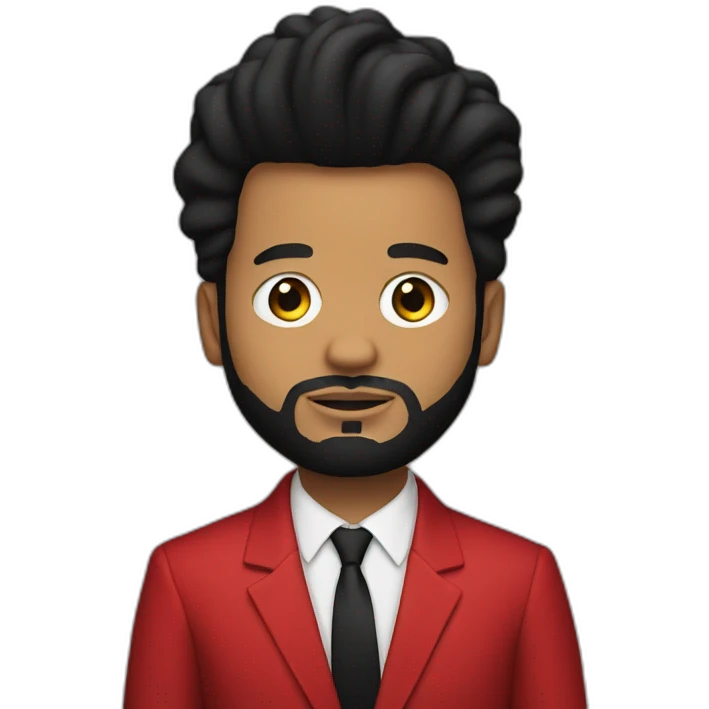 The Weeknd with a red suit emoji