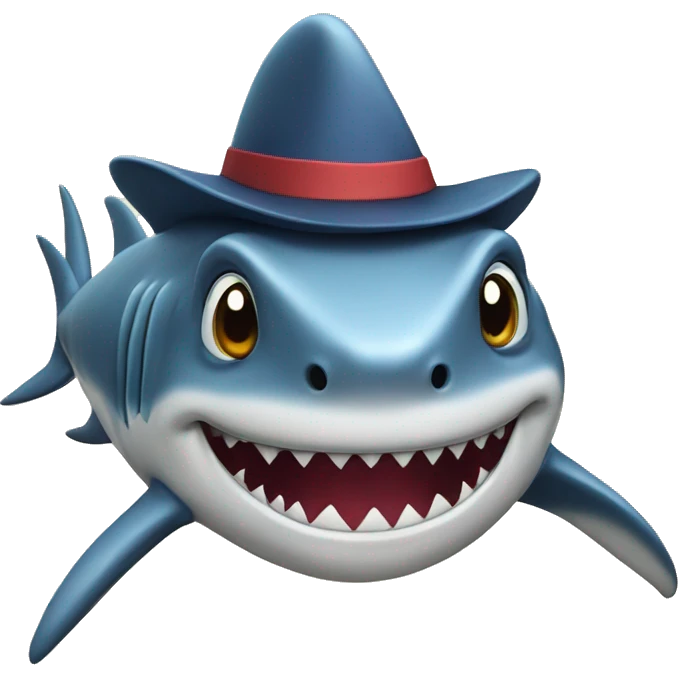 Shark with a top big hat emoji