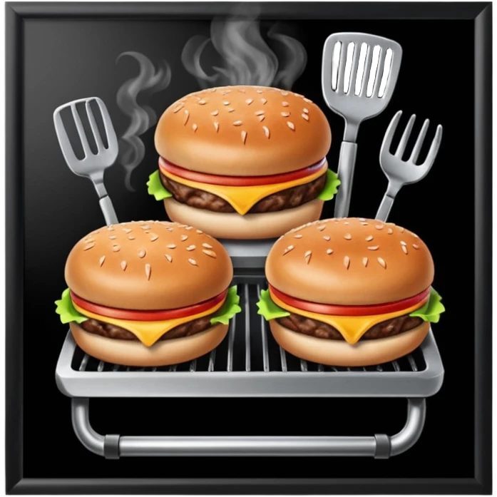 grilling burgers and rib ticklers emoji