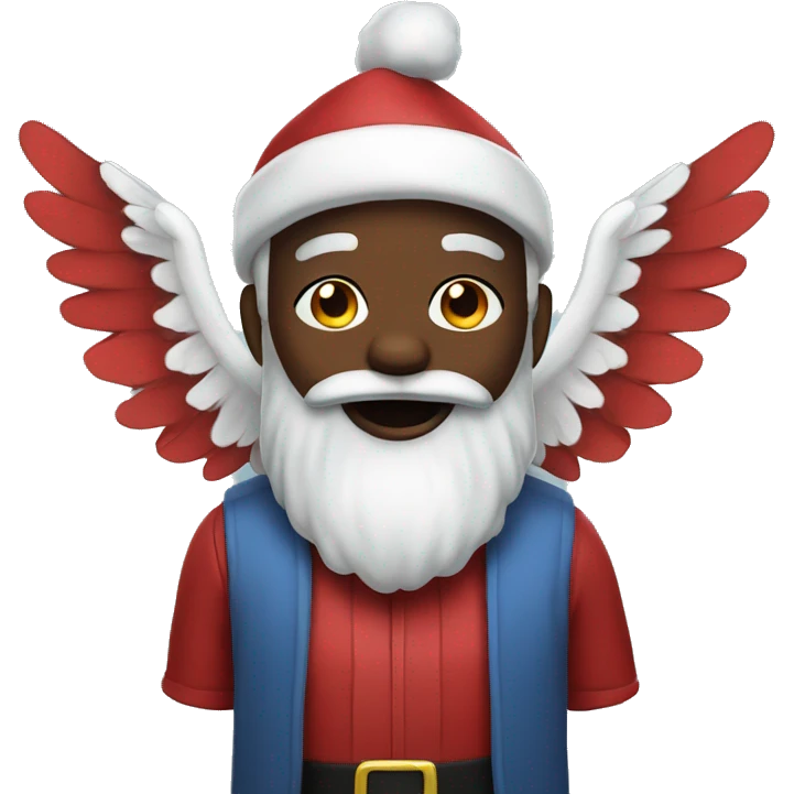 Black Santa with wings emoji