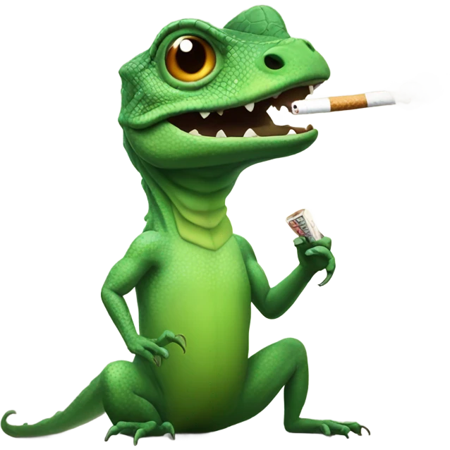 A lizard smoking a cigarette  emoji