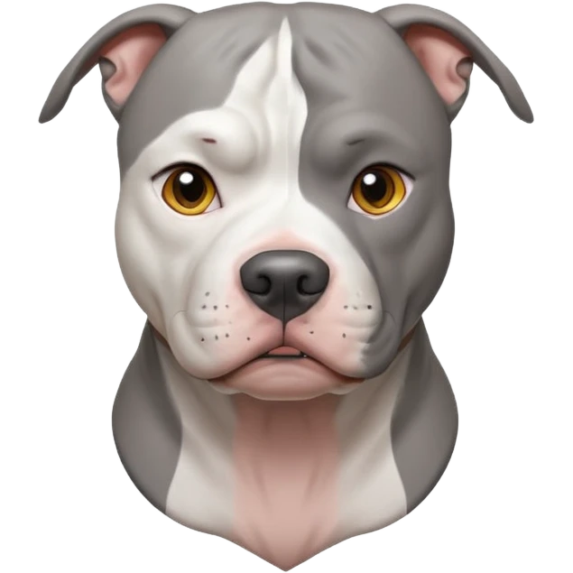 All grey face pitbull white chest emoji