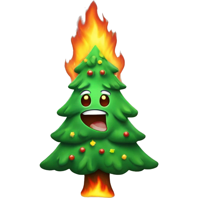 Christmas tree on fire emoji