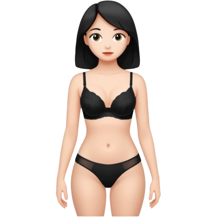 Girl wearing bra on full body back emoji