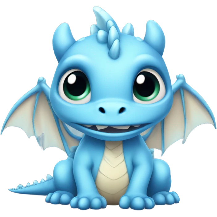 very sad baby blue dragon  emoji