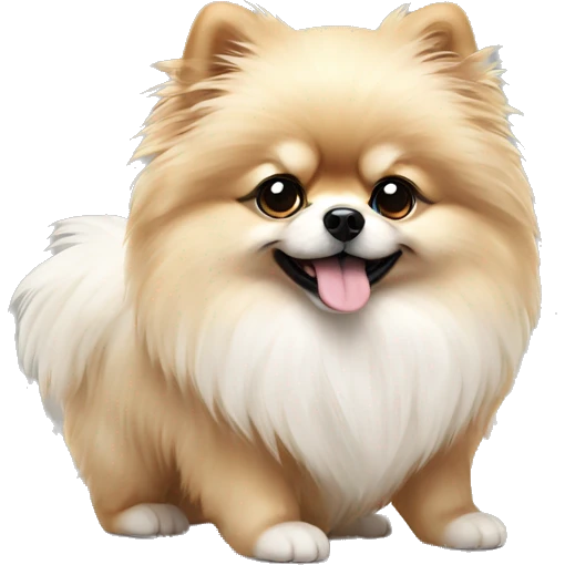 Marble fluffy Pomeranian emoji