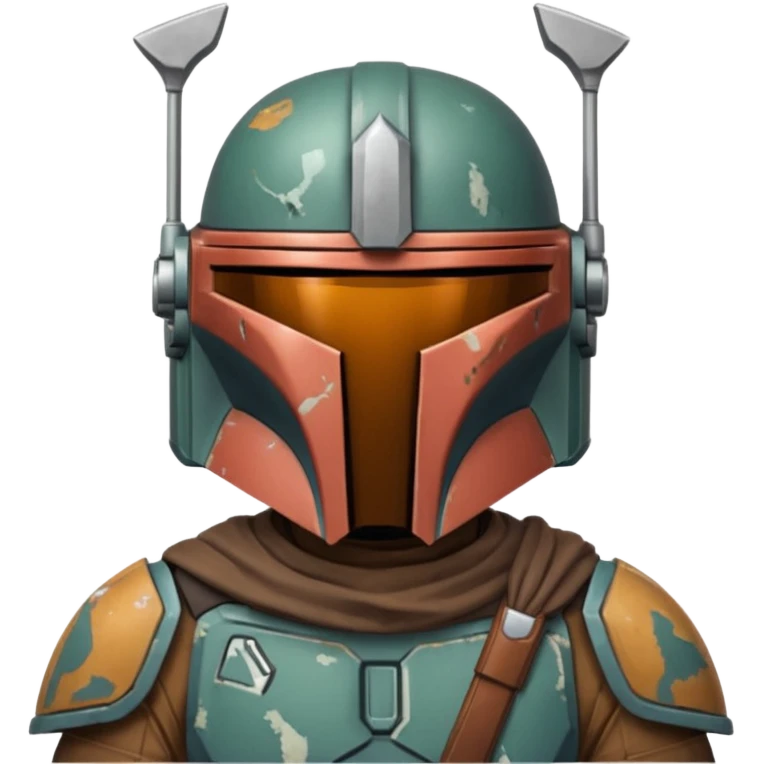 combine a stars wars mandalorian bounty hunter with my face? emoji