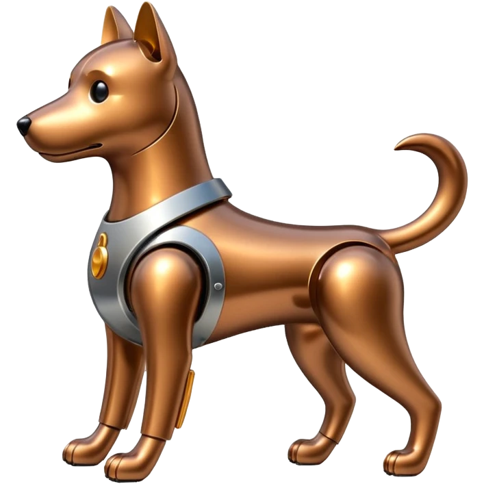 Robots Dog Bot – Mechanical dog with metal body, wagging tail emoji