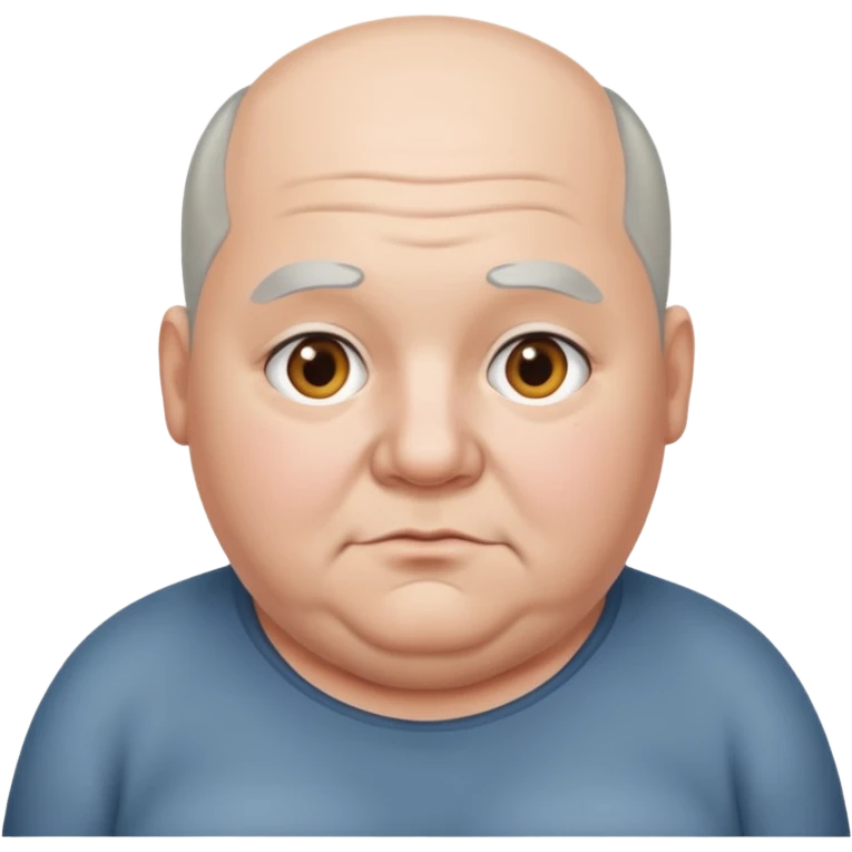 obése avec des cheveux gris calvitie bien gros emoji