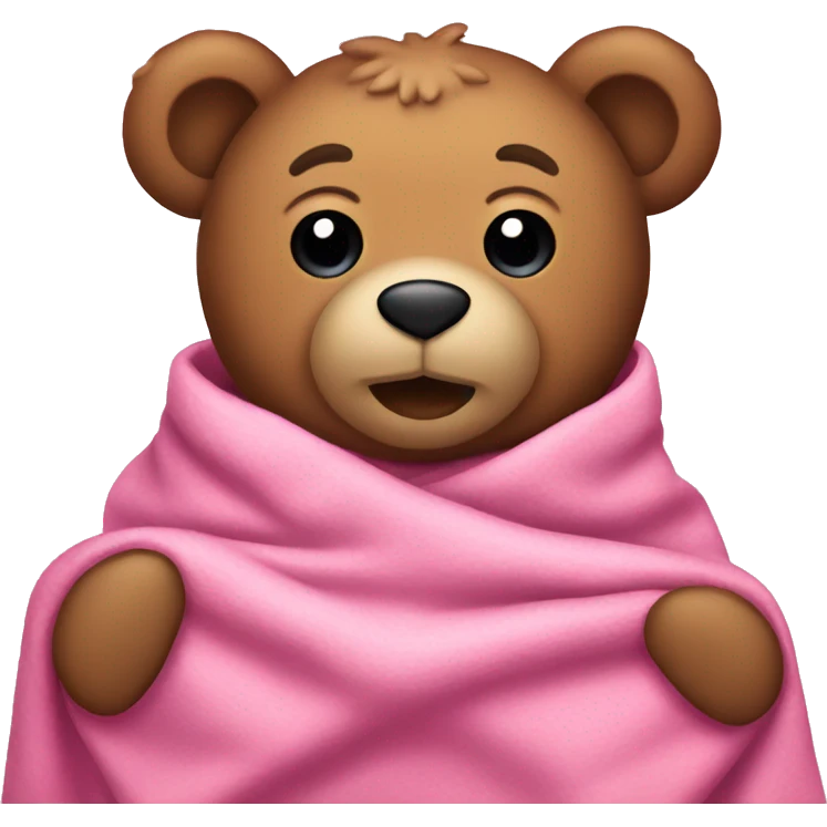 teddy bear in a pink blanket  emoji