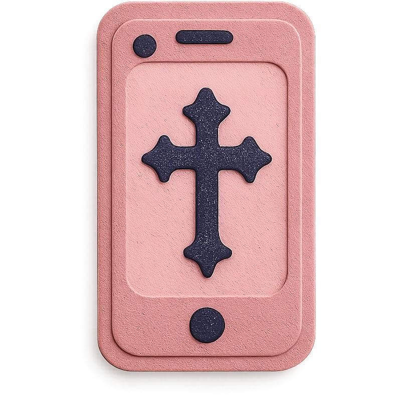 pink gothic smartphone in paper craft style emoji