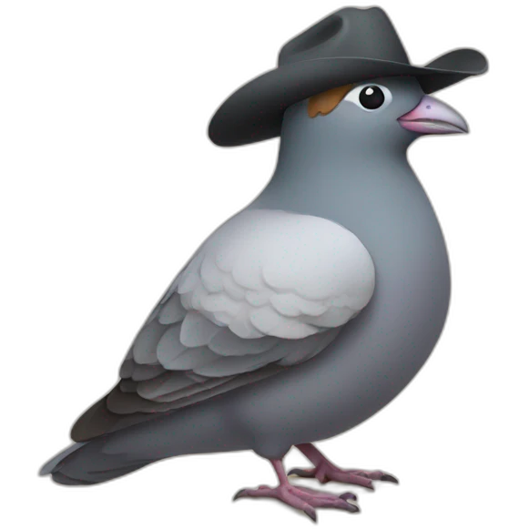 Fat pidgeon wearing a cowboy hat emoji
