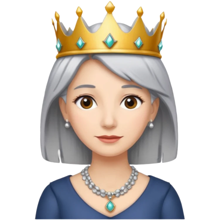 gray hair ladies with necklace and crown emoji